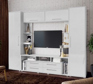 Гостиная Гармония МДФ (Миф) Пластер Бьянко/Белый